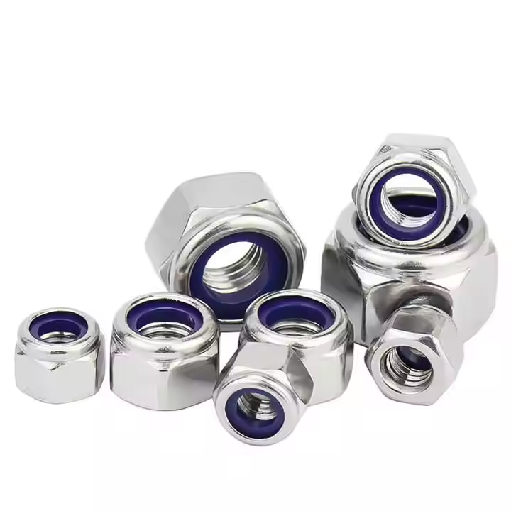 DIN982 Hex Lock Nut with blue